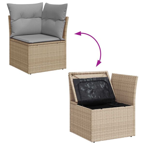 vidaXL Σετ Καναπέ Κήπου 9 pcs Beige, ανοιχτό γκρι 55 x 55 x 37 εκ