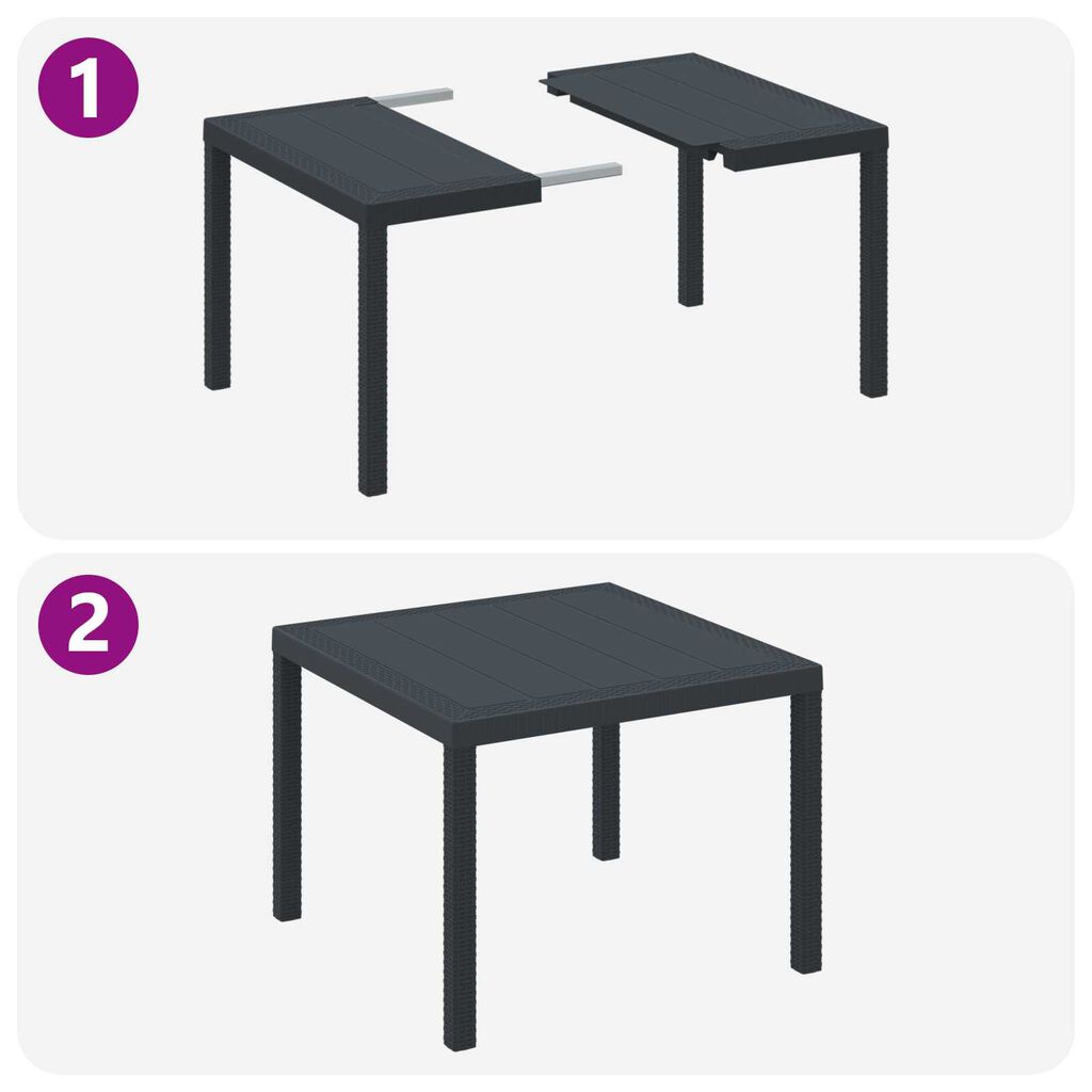 vidaXL Σετ Εξωτερικής Διατροφής 3 pcs Ανθρακί 100 x 100 x 73 εκ
