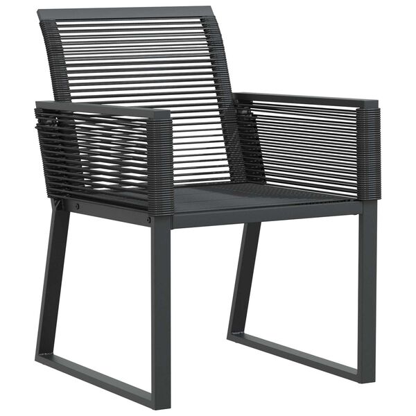 vidaXL Σετ Τραπεζαρίας Κήπου 9 pcs Μαύρο Μεγάλο Μέταλλο & Σχοινί