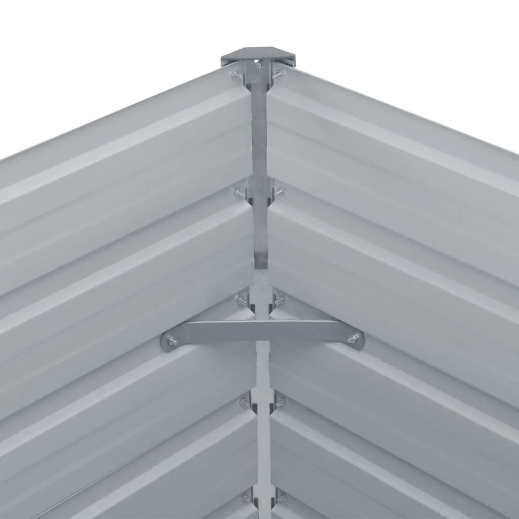 vidaXL Ζαρντινιέρα Υπερυψωμένη Γκρι 480x80x45 εκ. Γαλβαν. Χάλυβας