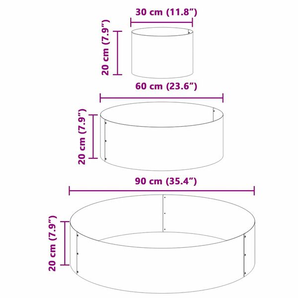 vidaXL Γλάστρα Κήπου Ανθρακί 90 x 90 x 20 εκ Ατσάλι