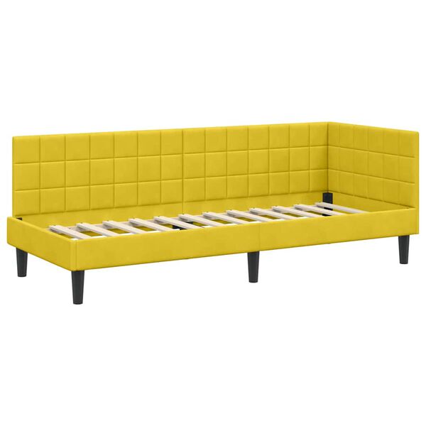 vidaXL Κρεβάτι Γωνίας με κεφαλάρι Κίτρινο 80 x 200 cm Βελούδο