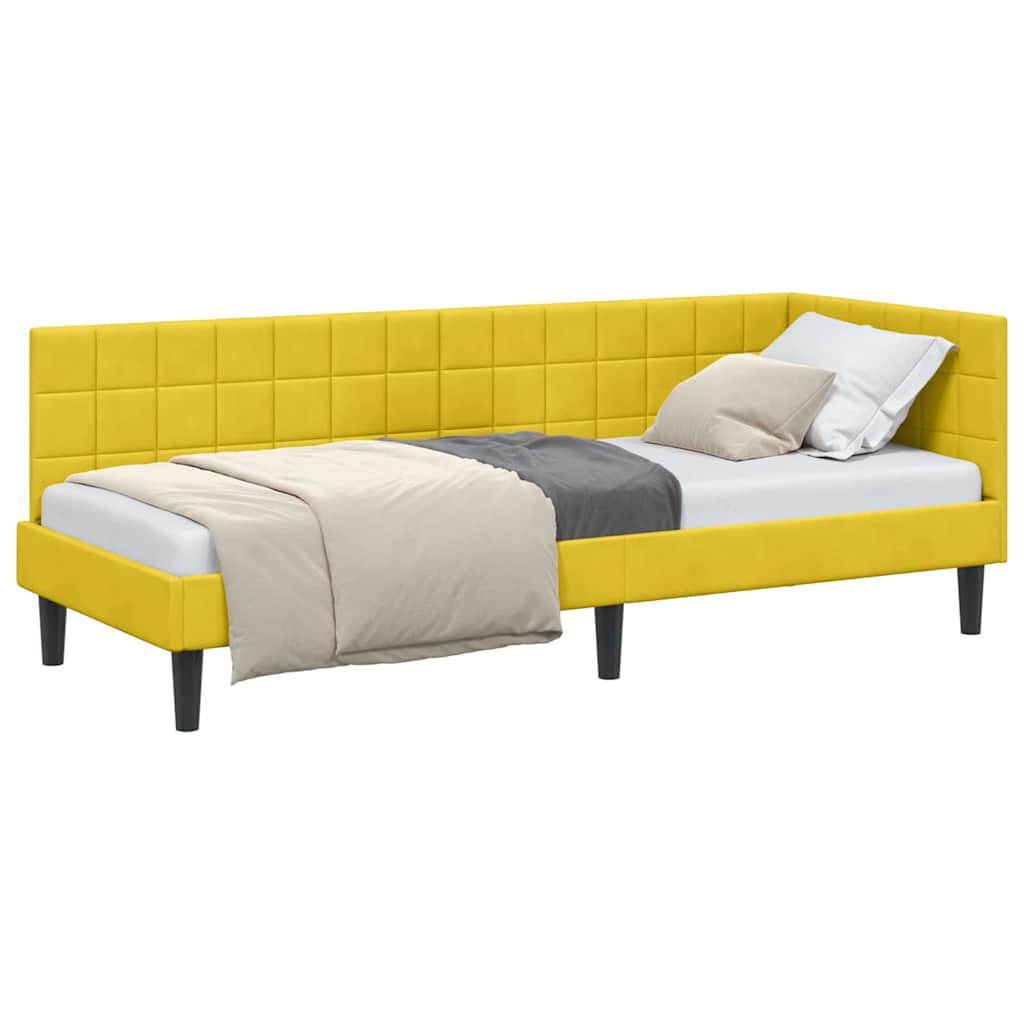 vidaXL Κρεβάτι Γωνίας με κεφαλάρι Κίτρινο 80 x 200 cm Βελούδο