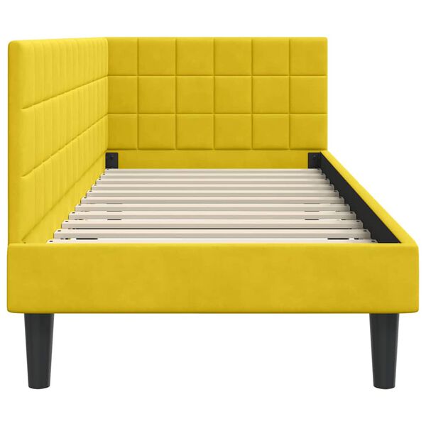 vidaXL Κρεβάτι Γωνίας με κεφαλάρι Κίτρινο 80 x 200 cm Βελούδο