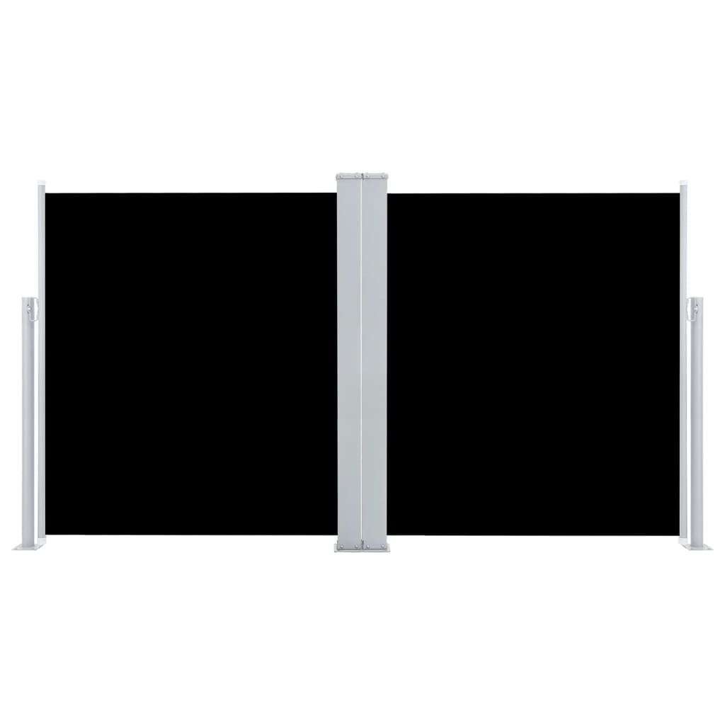 vidaXL Σκίαστρο Πλαϊνό Συρόμενο Βεράντας Διπλό Μαύρο 170 x 600 εκ.