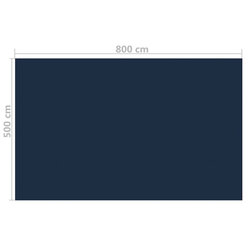 vidaXL Κάλυμμα Πισίνας Ηλιακό Μαύρο/Μπλε 800x500 εκ. από Πολυαιθυλένιο