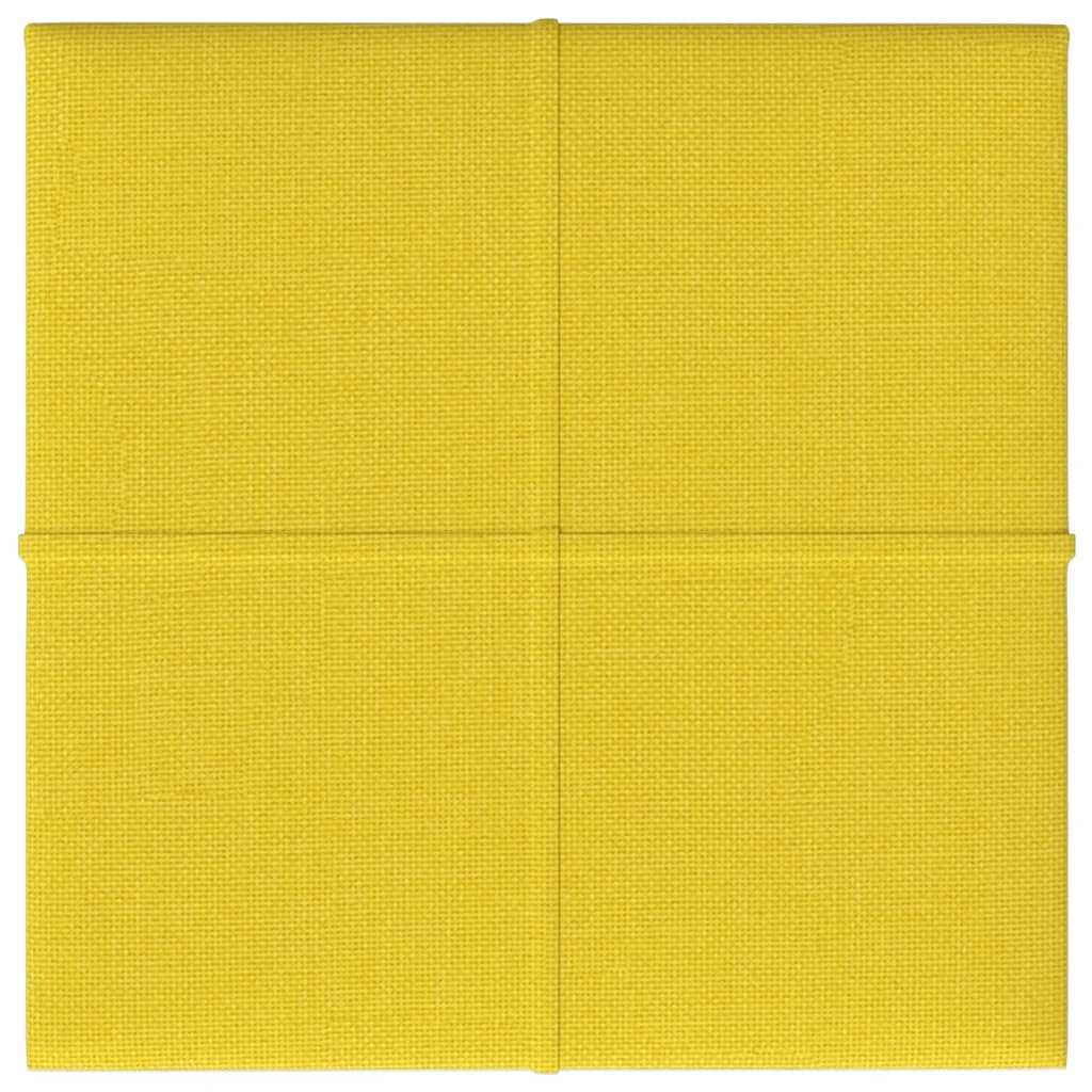 vidaXL Πάνελ Τοίχου 12 τεμ. Ανοιχτό Κίτρινα 30x30εκ. 1,08μ² Υφασμάτινα
