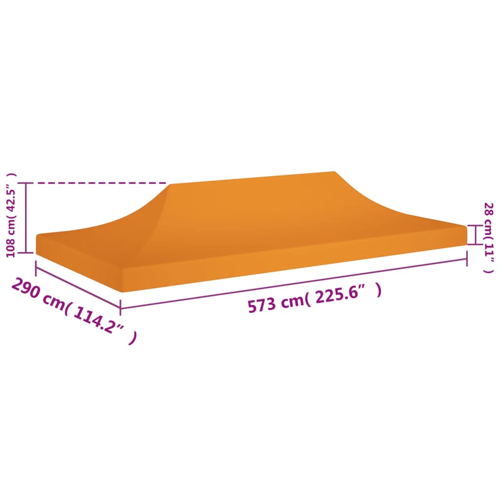 vidaXL Κάλυμμα Τέντας Εκδηλώσεων Πορτοκαλί 6 x 3 μ. 270 γρ/μ²