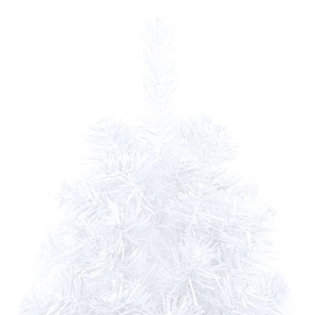 vidaXL Χριστ. Δέντρο Μισό Προφωτισμένο Τεχνητό Μπάλες Λευκό 240εκ