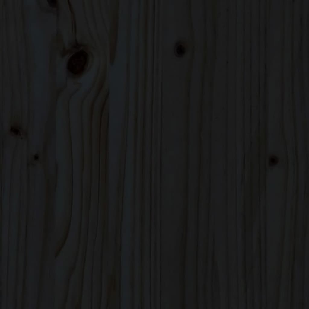 vidaXL Κεφαλάρι Κρεβατιού Μαύρο 185,5x4x100 εκ. Μασίφ Ξύλο Πεύκου