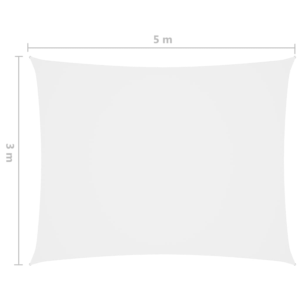 vidaXL Πανί Σκίασης Ορθογώνιο Λευκό 3 x 5 μ. από Ύφασμα Oxford