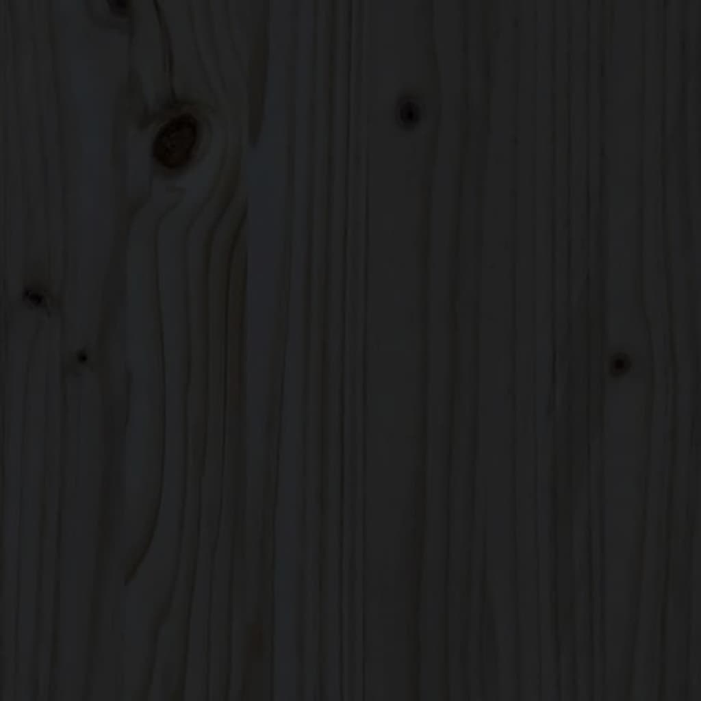vidaXL Κεφαλάρι κρεβατιού Μαύρο 206x4x100 εκ. από Μασίφ Ξύλο Πεύκου