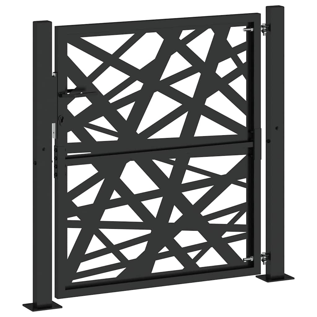 vidaXL Πύλη κήπου Μαύρη 105x106 cm Ατσάλινη ελαφριά σχεδίαση