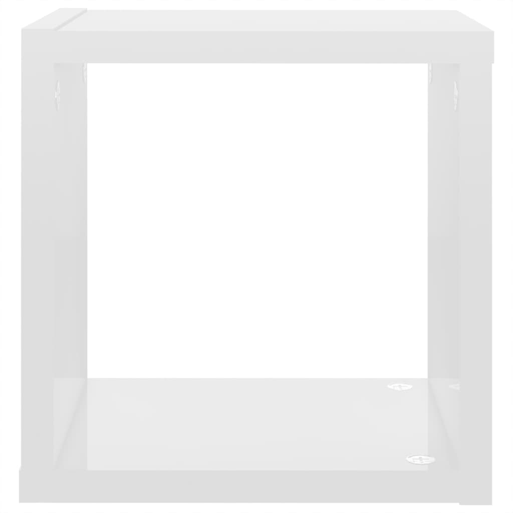 vidaXL Ράφια Κύβοι Τοίχου 6 τεμ. Γυαλιστερό Λευκό 22 x 15 x 22 εκ.