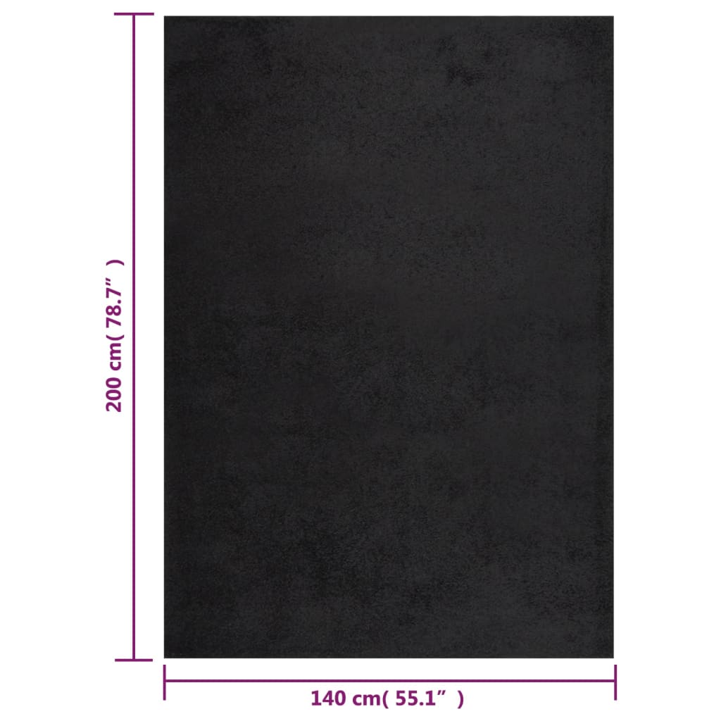 vidaXL Χαλί Shaggy με Ψηλό Πέλος Μαύρο 140 x 230 εκ.