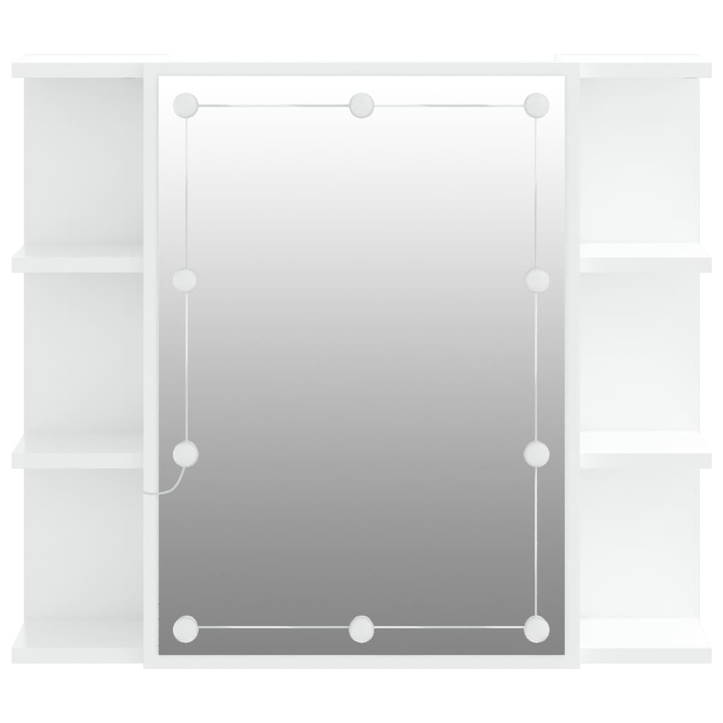 vidaXL Έπιπλο Καθρέπτη με LED Λευκό 70 x 16,5 x 60 εκ.
