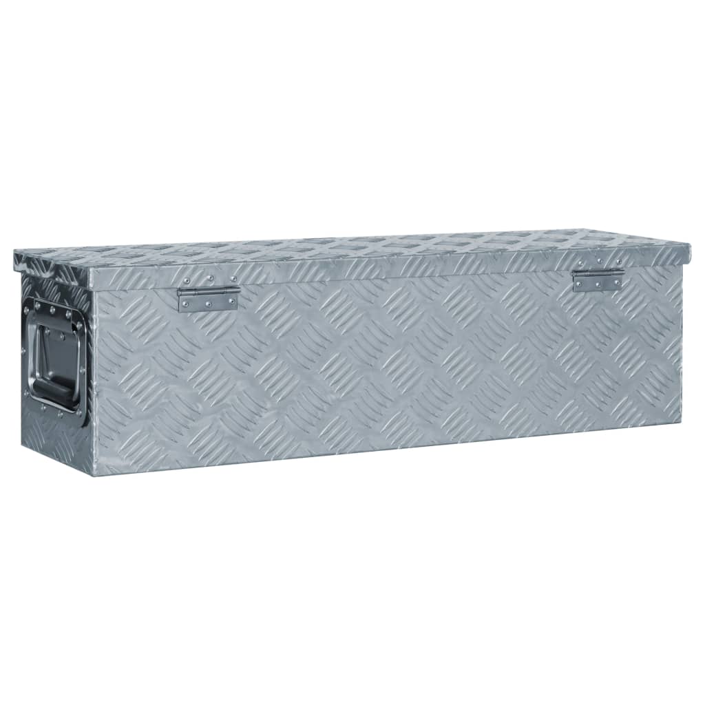 vidaXL Κουτί Αποθήκευσης Ασημί 80,5 x 22 x 22 εκ. Αλουμινίου