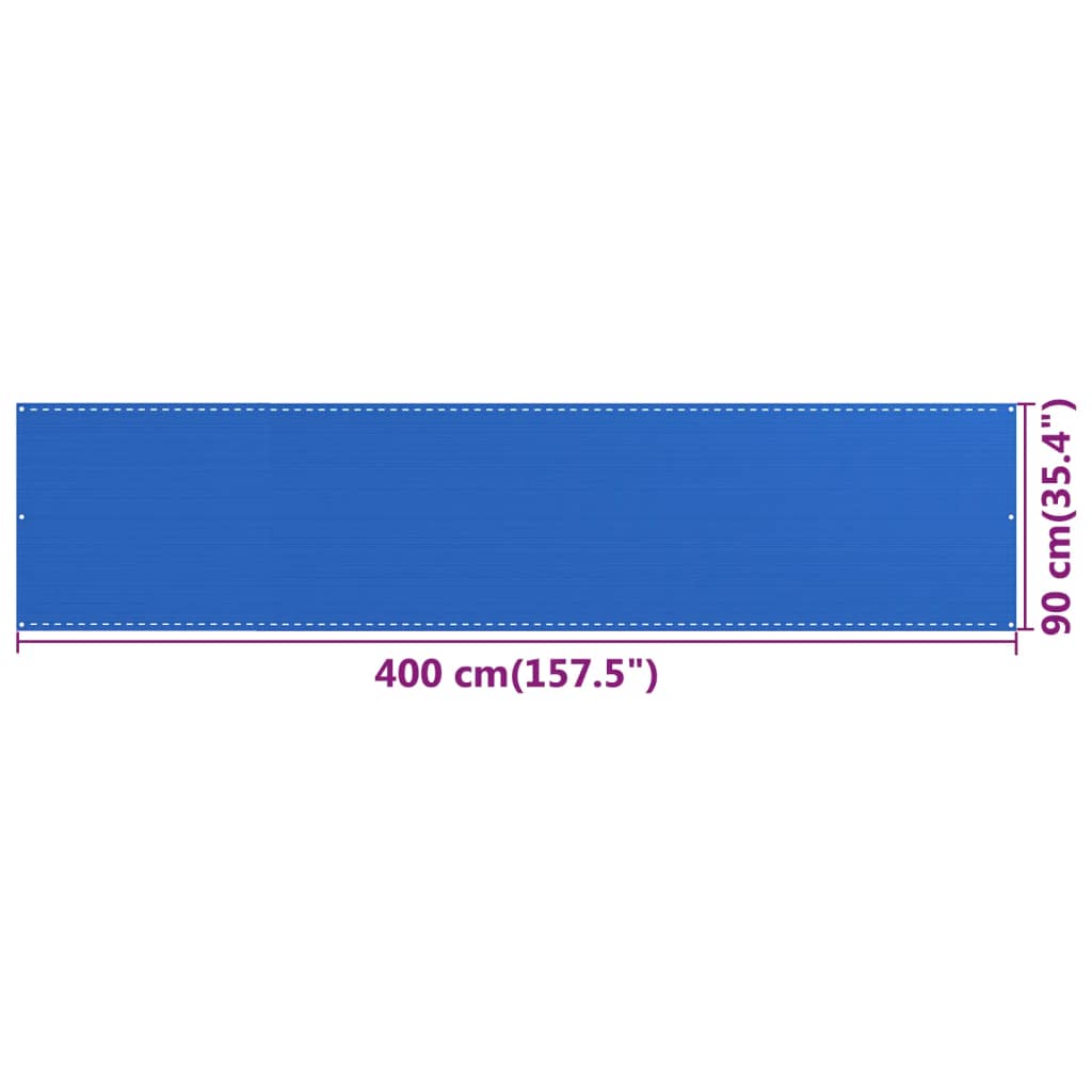 vidaXL Διαχωριστικό Βεράντας Μπλε 90x400 εκ. από HDPE