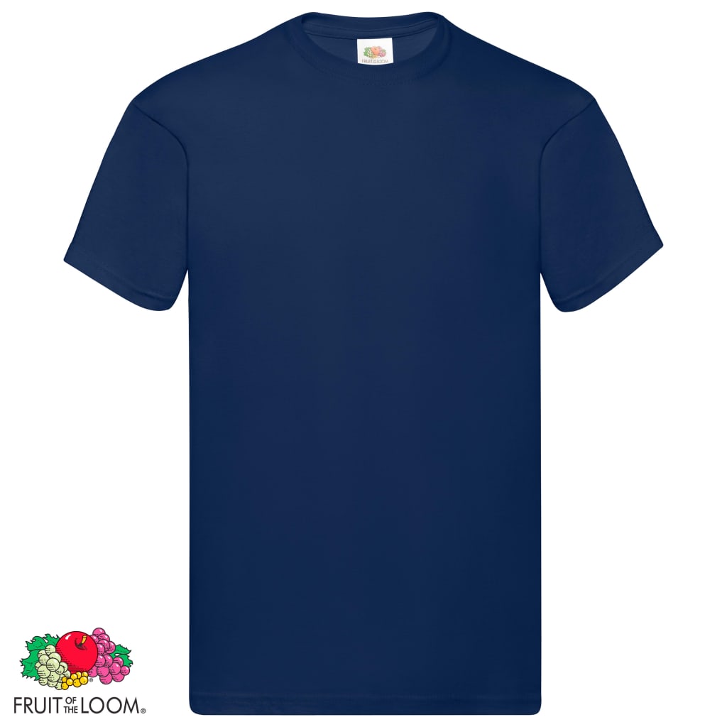 Fruit of the Loom T-shirt Original 5 τεμ. Ναυτικό Μπλε 3XL Βαμβακερά