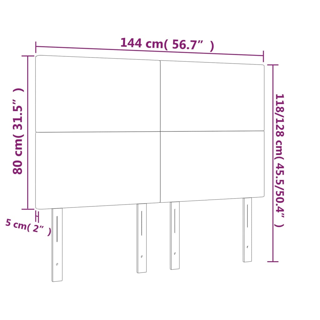 vidaXL Κεφαλάρια Κρεβατιού 4 τεμ. Λευκά 72x5x78/88 εκ. Συνθετικό Δέρμα