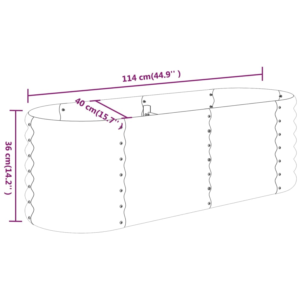 vidaXL Ζαρντινιέρα Ανθρακί 114x40x36 εκ Ατσάλι με Ηλεκτρ. Βαφή Πούδρας