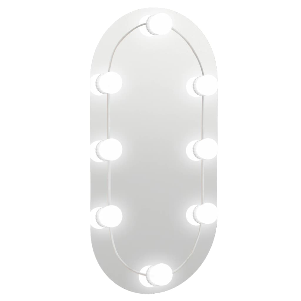 vidaXL Καθρέφτης με Φώτα LED 60x30 εκ. Γυαλί Οβάλ