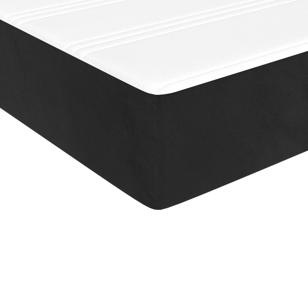 vidaXL Κρεβάτι Boxspring με Στρώμα Μαύρο 140x200 εκ. Βελούδινο