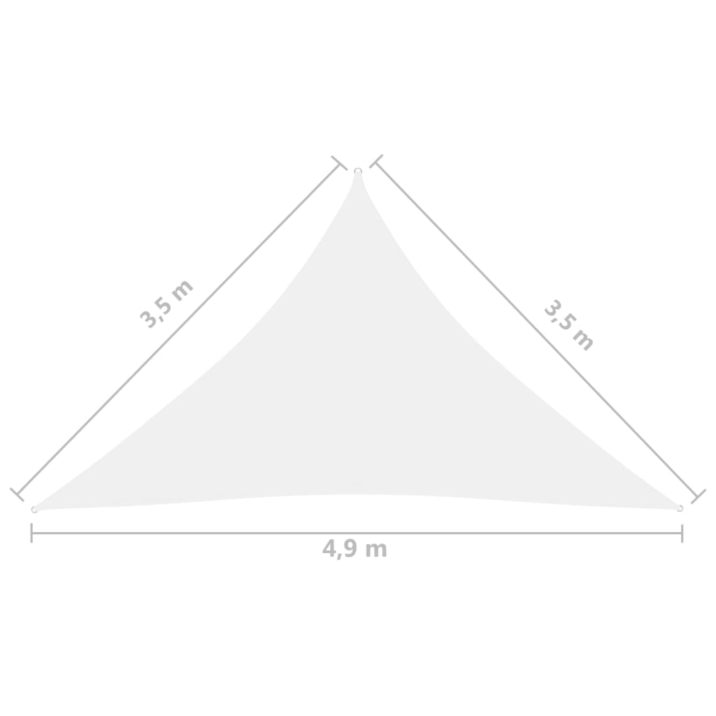 vidaXL Πανί Σκίασης Τρίγωνο Λευκό 3,5 x 3,5 x 4,9 μ. από Ύφασμα Oxford