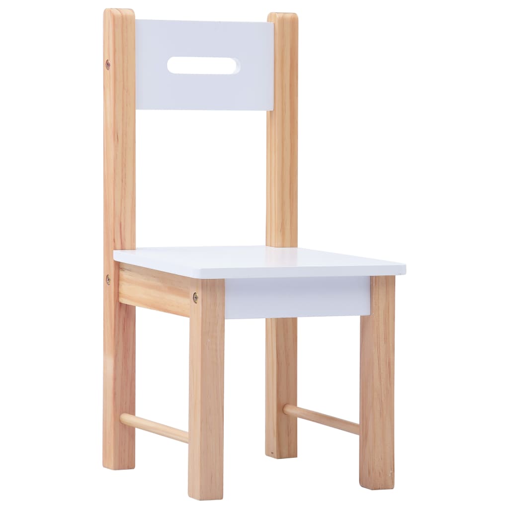 vidaXL Τραπέζι Καρέκλες Παιδικά Σετ 3Τεμ Μαύρο/Λευκό Επιφάνεια Κιμωλία