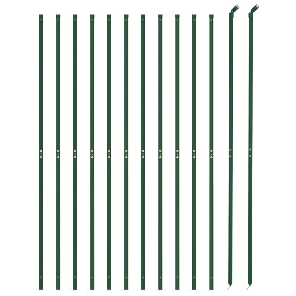 vidaXL Συρματόπλεγμα Περίφραξης Πράσινο 0,8 x 25 μ. με Βάσεις Φλάντζα