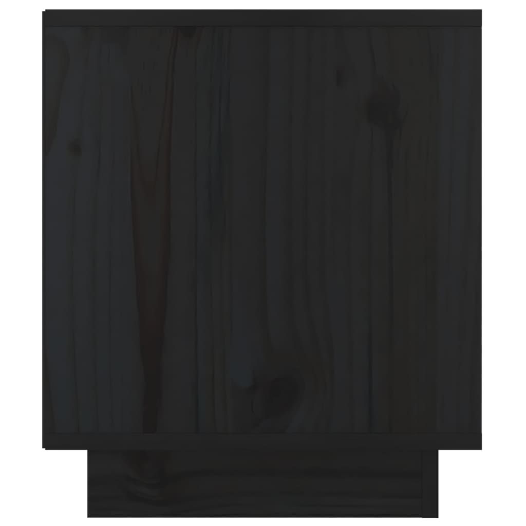 vidaXL Κομοδίνα 2 τεμ. Μαύρα 40 x 34 x 40 εκ. από Μασίφ Ξύλο Πεύκου