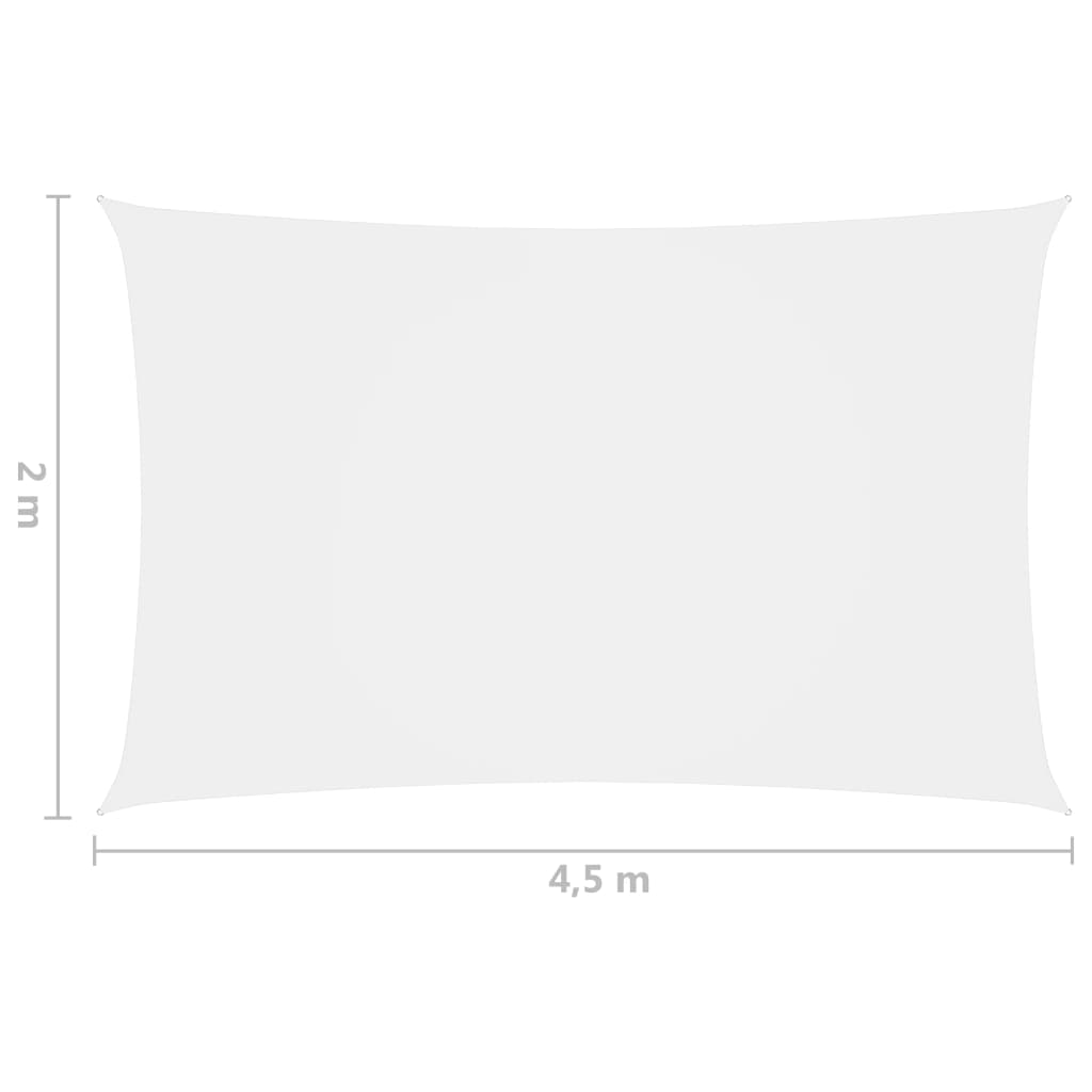 vidaXL Πανί Σκίασης Ορθογώνιο Λευκό 2 x 4,5 μ. από Ύφασμα Oxford