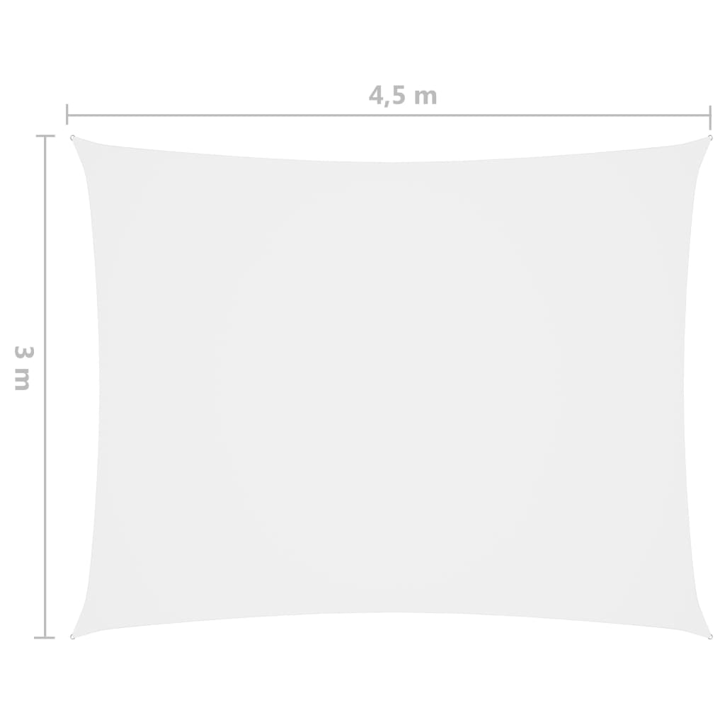 vidaXL Πανί Σκίασης Ορθογώνιο Λευκό 3 x 4,5 μ. από Ύφασμα Oxford