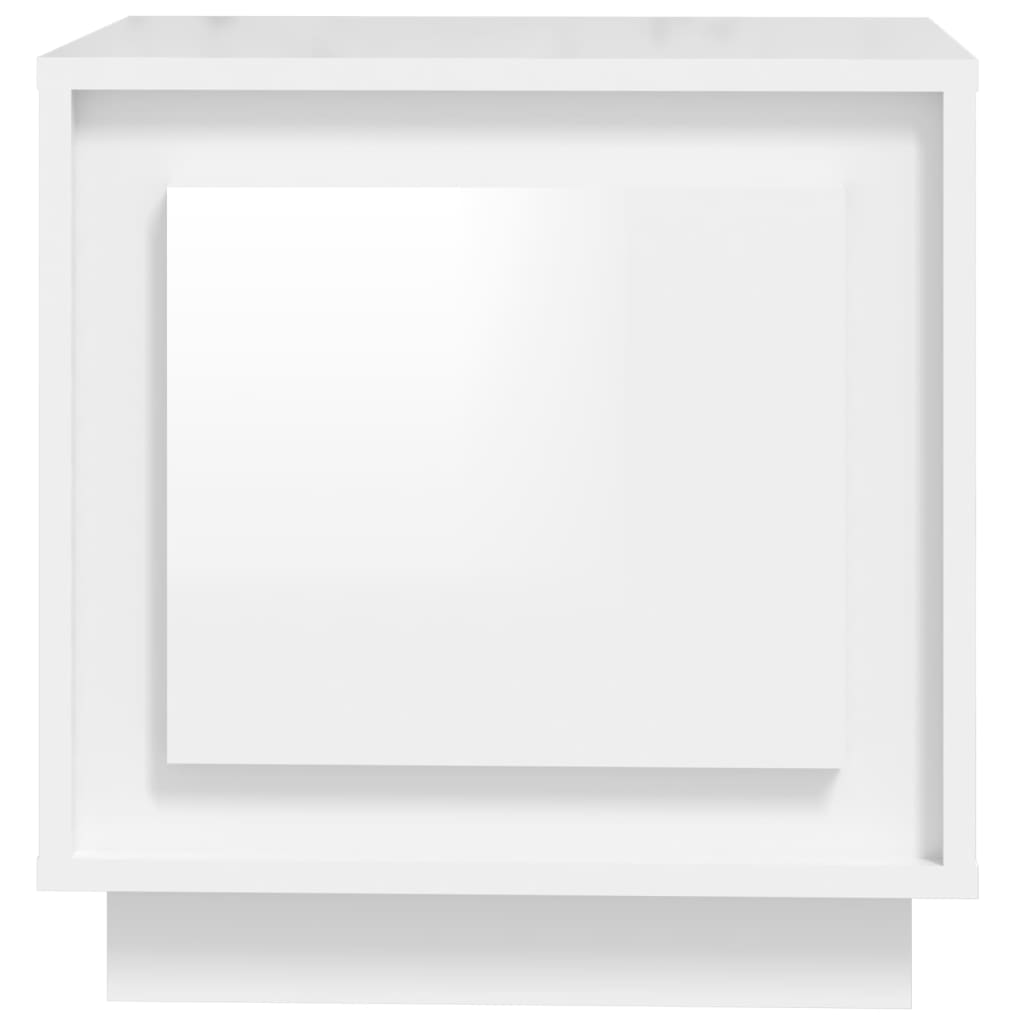 vidaXL Κομοδίνο Γυαλιστερό Λευκό 44 x 35 x 45 εκ. Επεξεργασμένο Ξύλο
