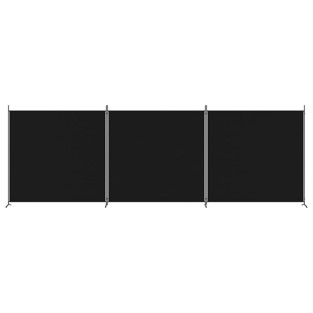 vidaXL Διαχωριστικό Δωματίου με 3 Πάνελ Μαύρο 525x180 εκ. από Ύφασμα