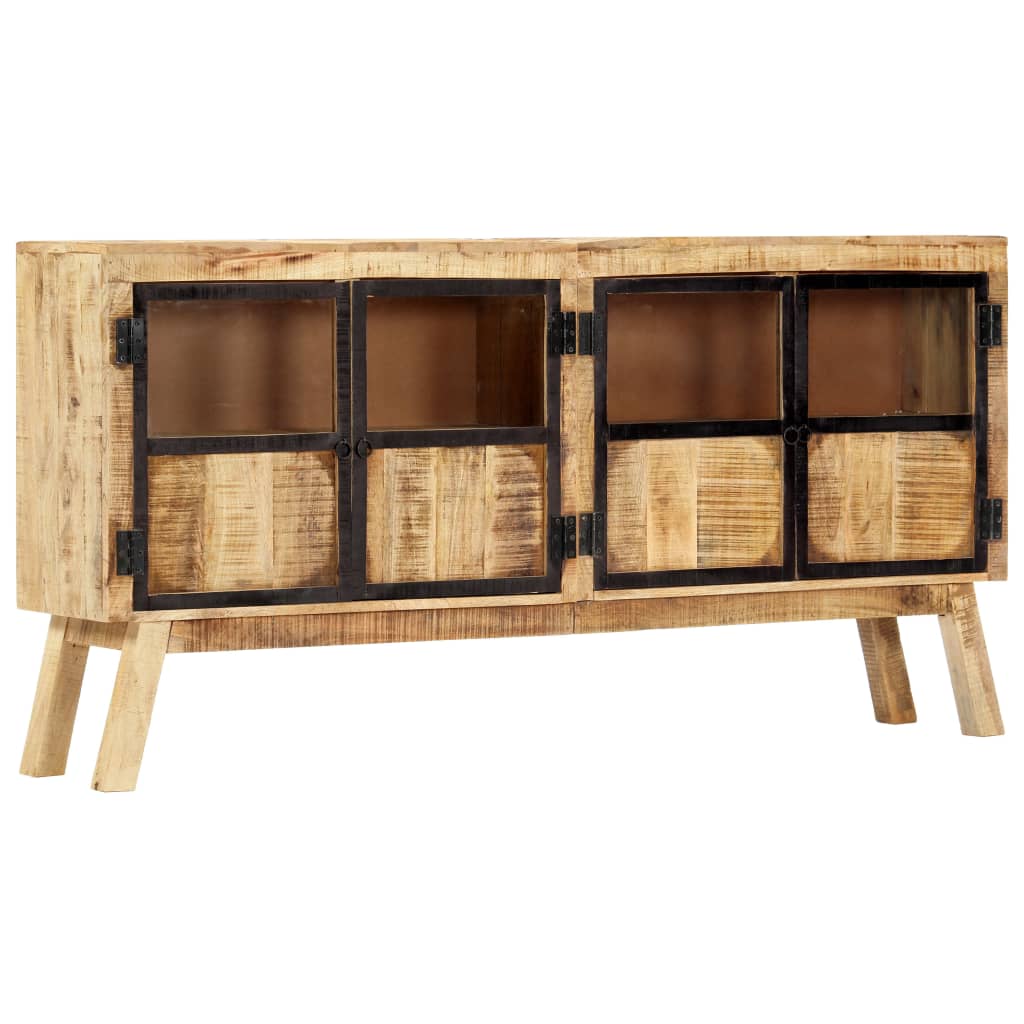 vidaXL Μπουφές Καφέ/Μαύρο 160x30x80 εκ. Μασίφ Ακατέργαστο Ξύλο Μάνγκο