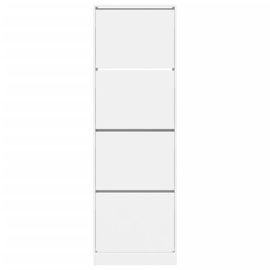 vidaXL Παπουτσοθήκη με 4 Ανακλινόμενα Συρτάρια Λευκή 60x34x187,5 εκ.