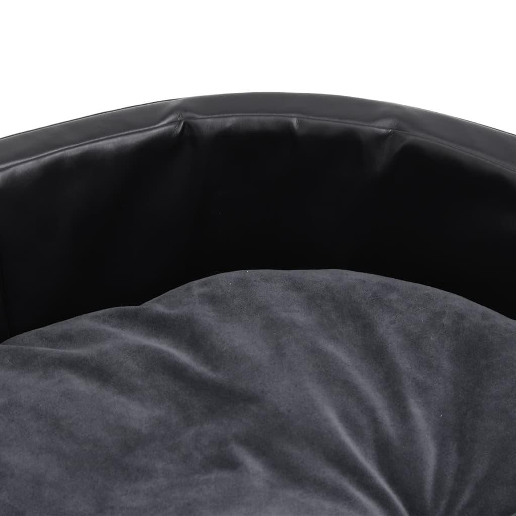 vidaXL Κρεβάτι Σκύλου Μαύρο/Σκ. Γκρι 69x59x19 εκ. Βελουτέ/Συνθ. Δέρμα