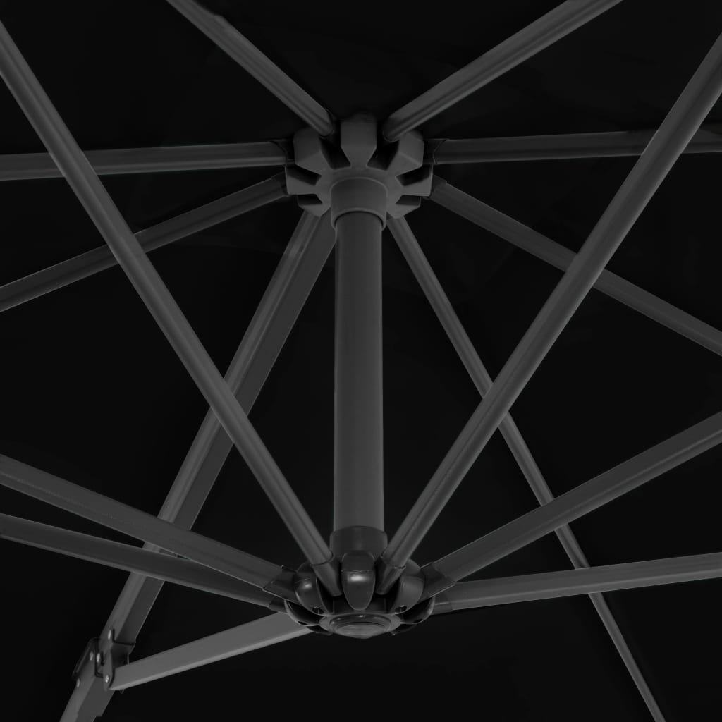 vidaXL Ομπρέλα Κρεμαστή Μαύρη 250 x 250 εκ. με Ιστό Αλουμινίου
