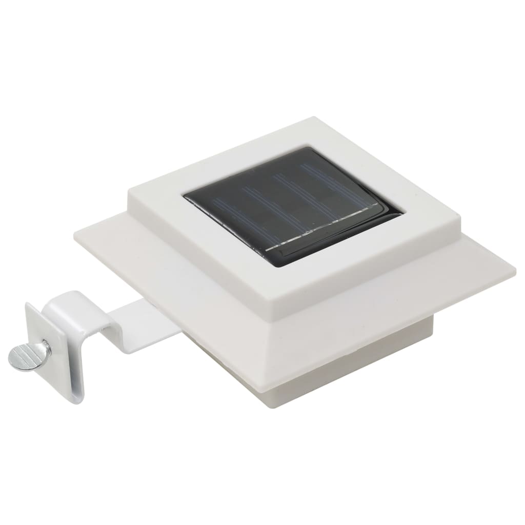 vidaXL Φωτιστικά Εξωτ. Χώρου Ηλιακά 12 τεμ. LED Τετράγωνα Λευκά 12 εκ.