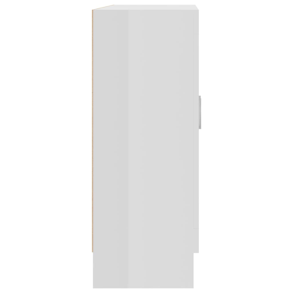 vidaXL Βιτρίνα Γυαλιστερό Λευκό 82,5 x 30,5 x 80 εκ. Μοριοσανίδα