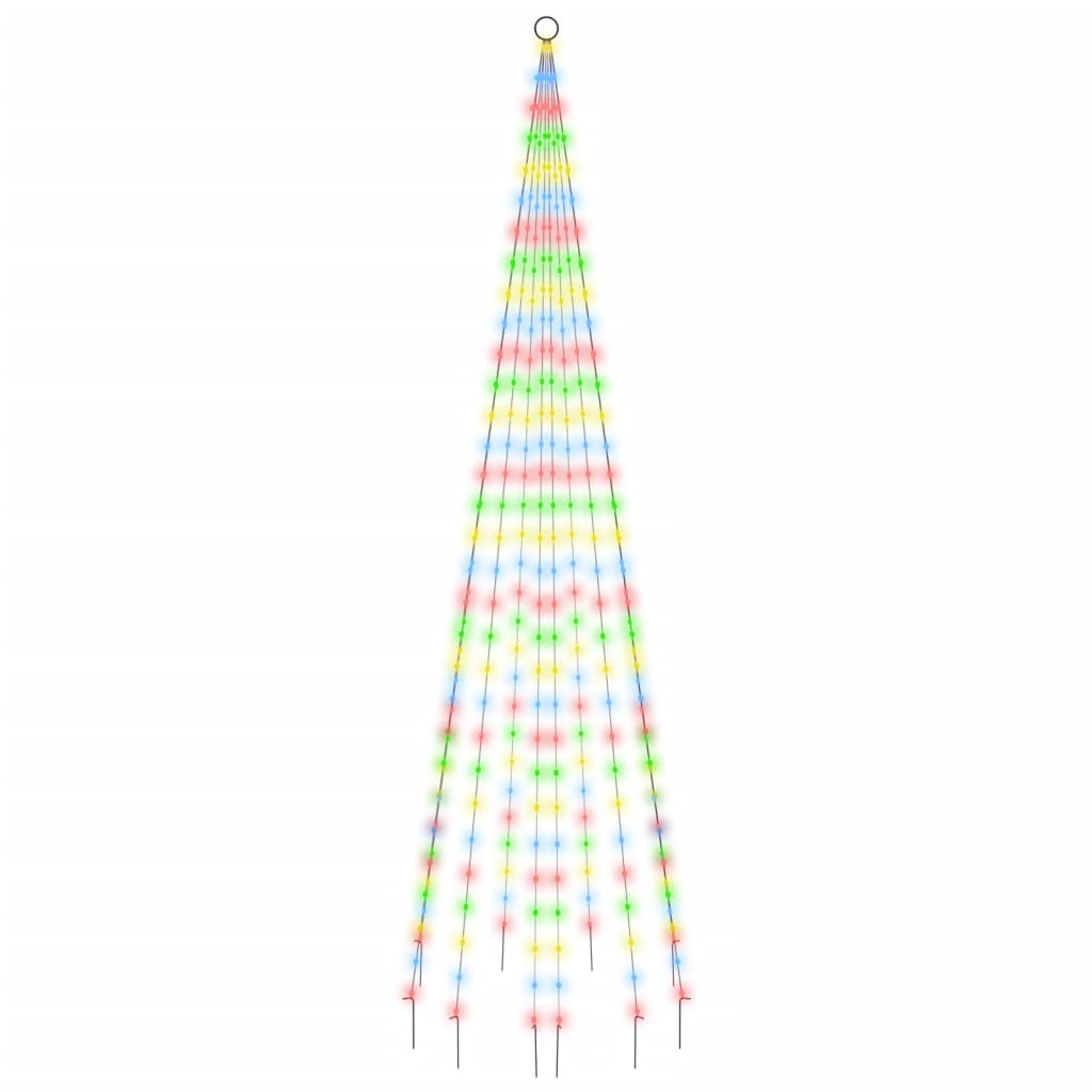vidaXL Χριστουγεν. Δέντρο για Ιστό Σημαίας 310 LED Πολύχρωμο 300 εκ.