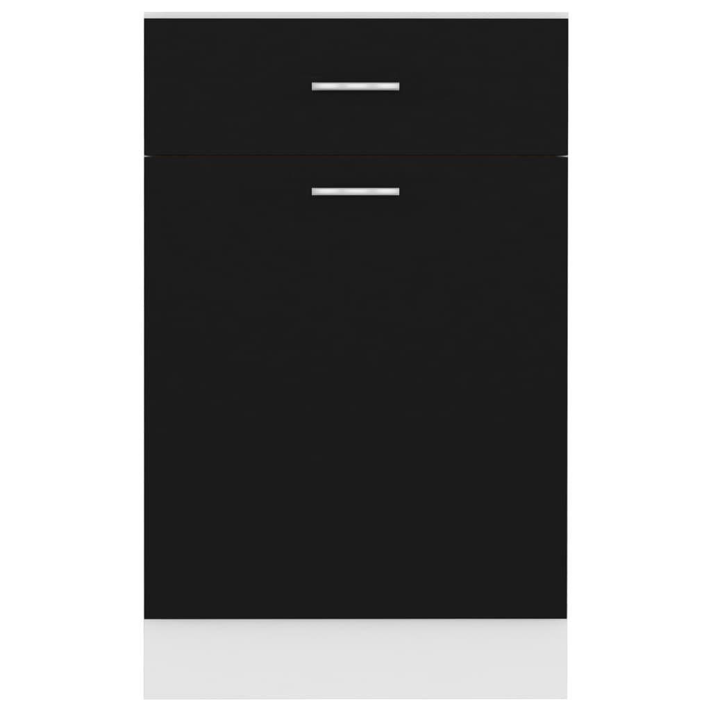 vidaXL Ντουλάπι με Συρτάρι Μαύρο 50x46x81,5 εκ. Μοριοσανίδα