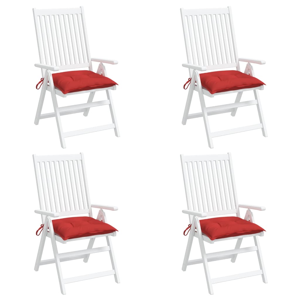 vidaXL Μαξιλάρια Καρέκλας 4 τεμ. Κόκκινα 40 x 40 x 7 εκ. Υφασμάτινα