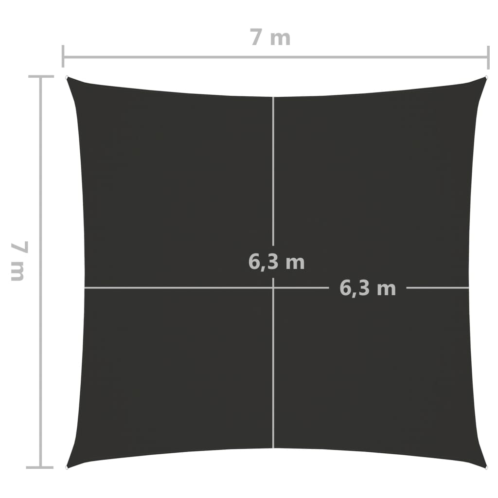 vidaXL Πανί Σκίασης Τετράγωνο Ανθρακί 7 x 7 μ. από Ύφασμα Oxford