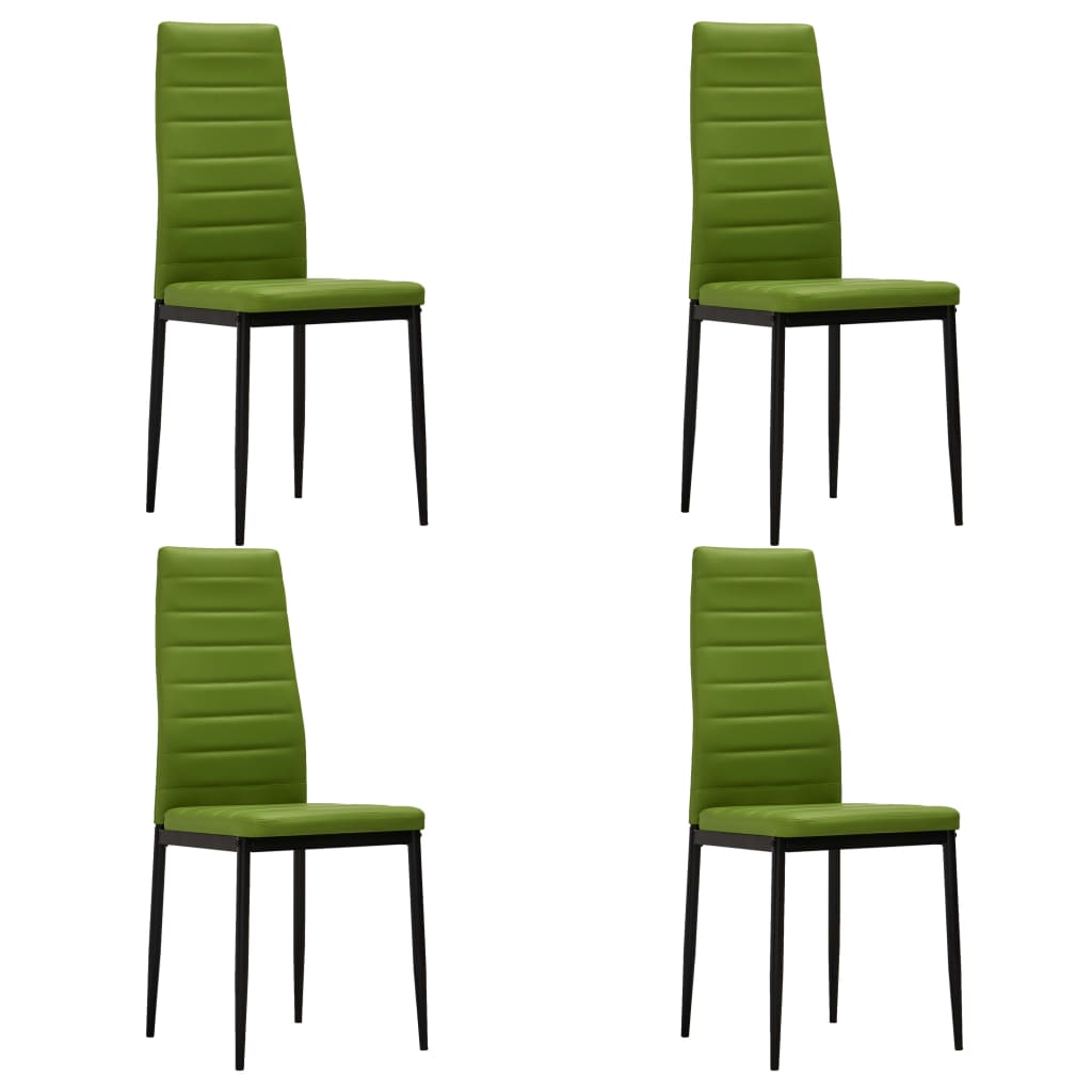 3054075 vidaXL 5 Piece Dining Set Faux Leather Lime Green(248311+282590)