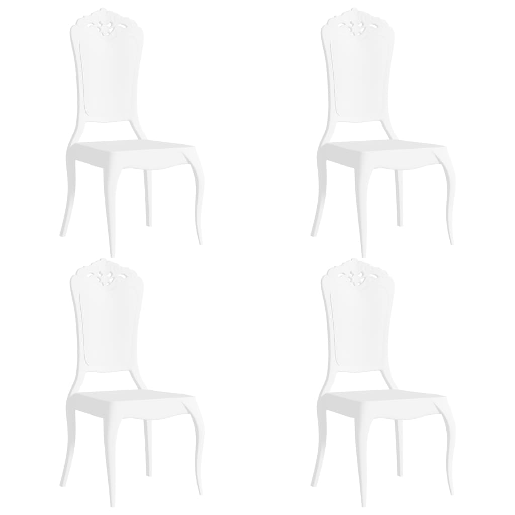 vidaXL Καρέκλες Τραπεζαρίας 4 τεμ. Λευκές από Πολυανθρακικό Υλικό