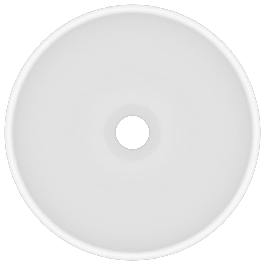 vidaXL Νιπτήρας Πολυτελής Στρογγυλός Λευκό Ματ 32,5x14 εκ. Κεραμικός