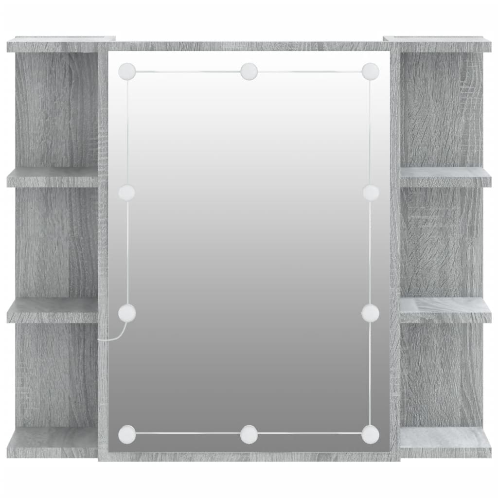 vidaXL Έπιπλο Καθρέπτη με LED Γκρι Sonoma 70x16,5x60 εκ.