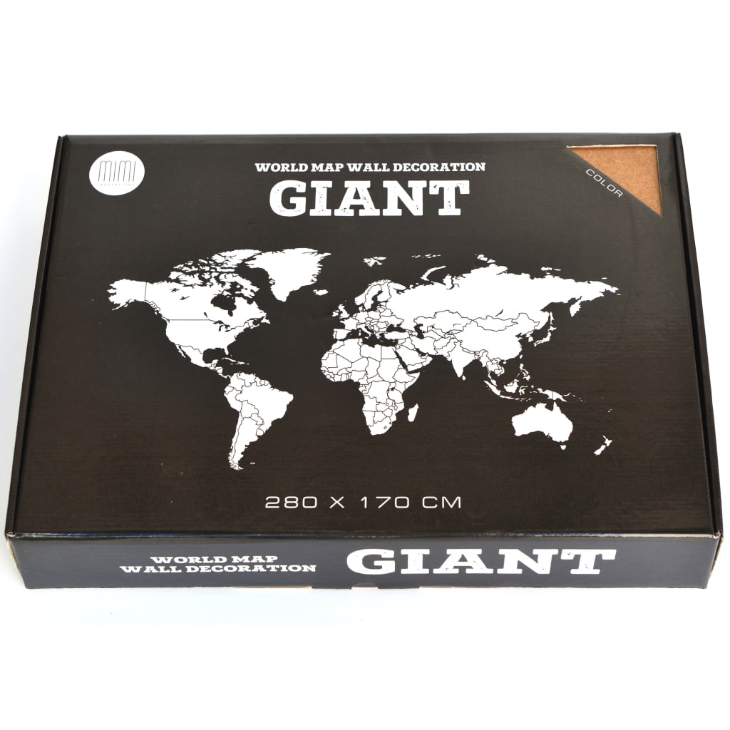 MiMi Innovations Παγκόσμιος Χάρτης Giant Καφέ 280 x 170 εκ. Ξύλινος